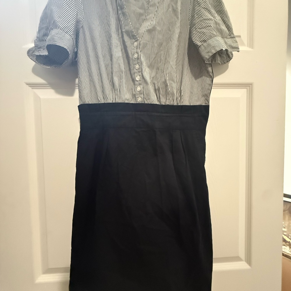 The Limited Striped Black Midi Dress